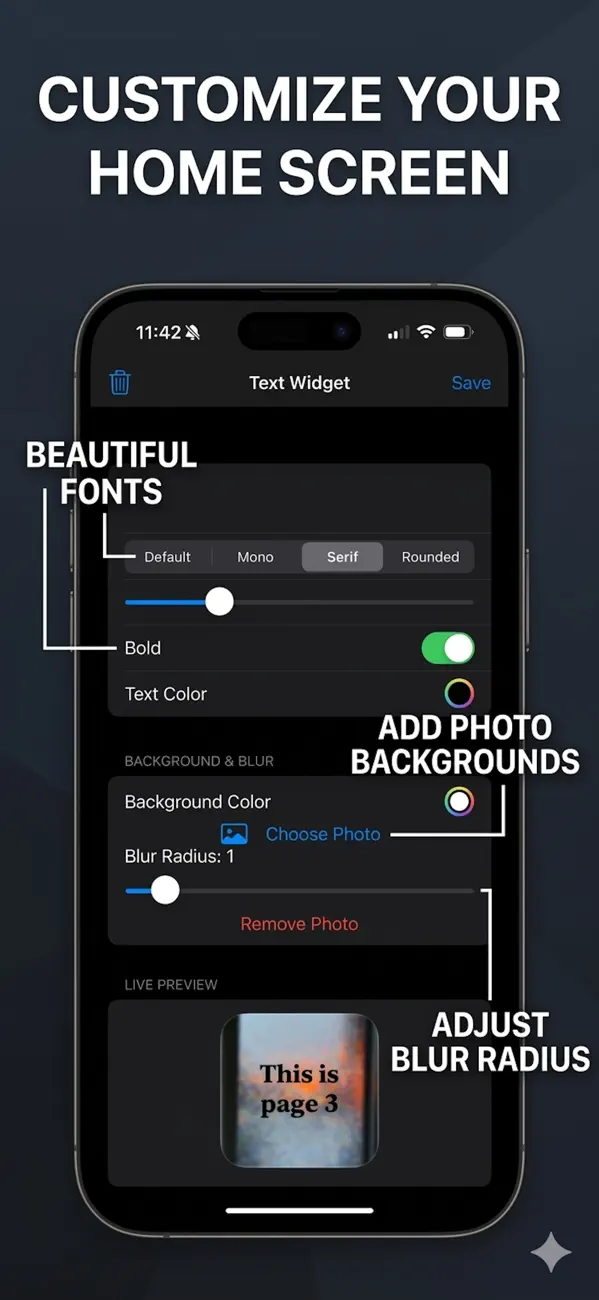 #1. TextWidget (iOS) بواسطة: Paolo Samuel An FAJARDO