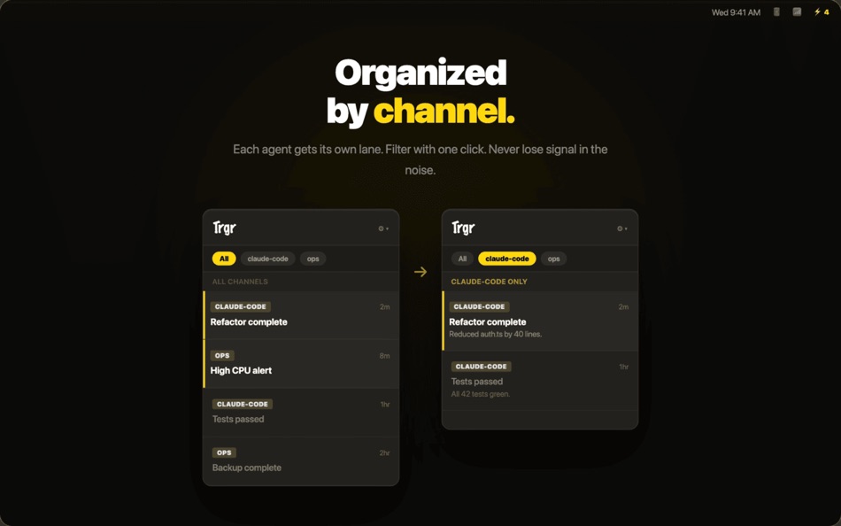 #5. Trgr: Agent Notification Inbox (macOS) Podle: Alan Soon