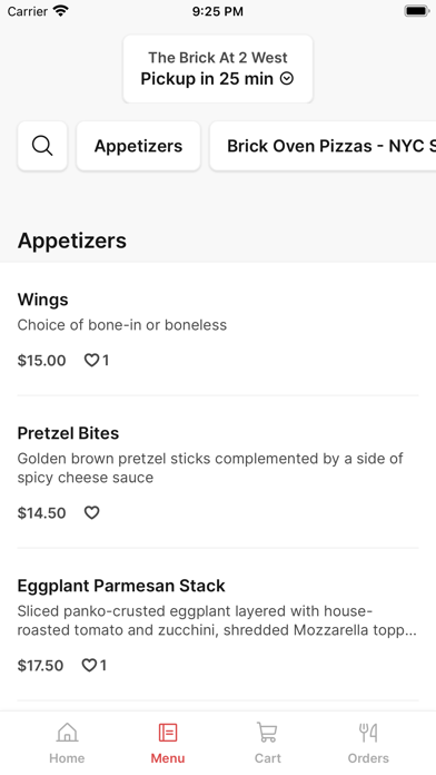 The Brick At 2 West iPhone screenshot 2 - Food & Drink app