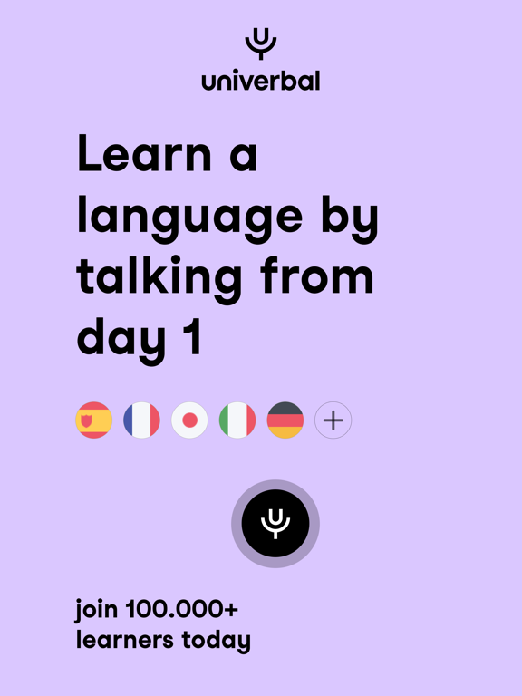 Univerbal AI Language Learning iPad screenshot 1 - Education app