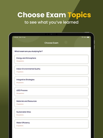 LEED GA Practice Test iPad screenshot
