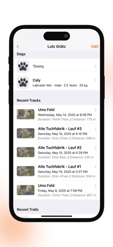 Trailmate Mantrailing iPhone screenshot