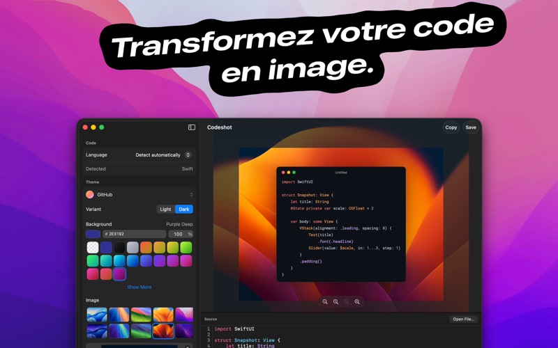 Screenshot #1 pour Codeshot