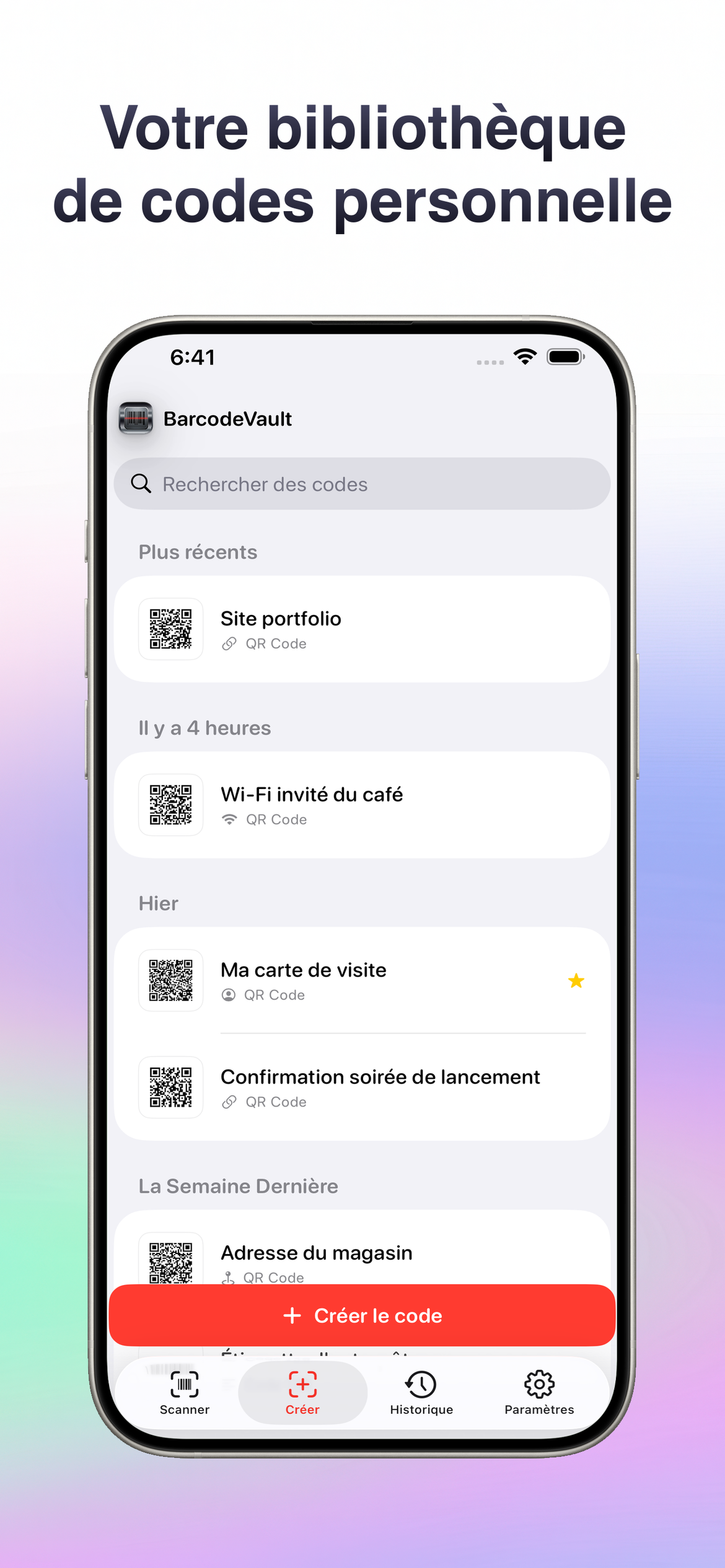Votre bibliotheque personnelle de codes