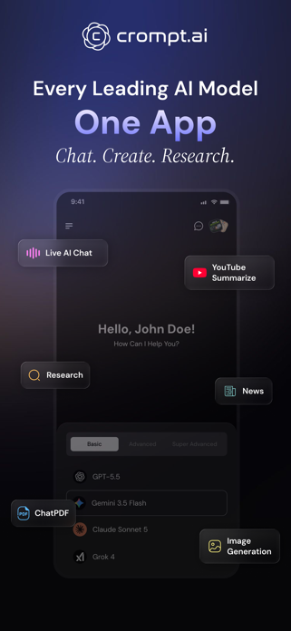 Crompt AI - Multimodel Chatbot Screenshot 1 of 10
