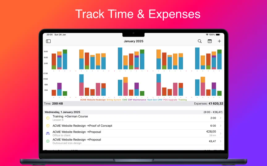 Capture d'écran de Cube - Time & Expense Tracker sur iPhone 1