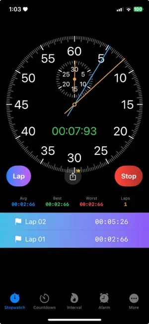 Stopwatch for Sports screenshot 1
