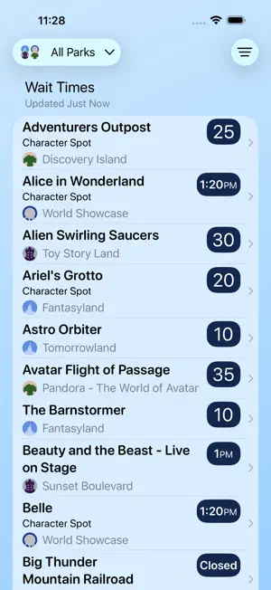 Wait Times for Disney World screenshot 1