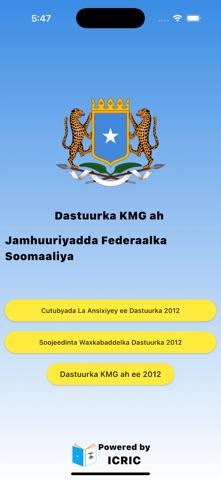 Dastuurka Soomaaliya iPhone screenshot