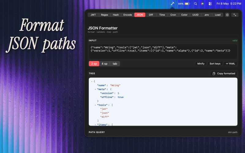 Wring - Developer Tools screenshot