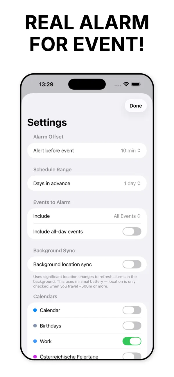 Screenshot #3 pour CalAlarms : Alarme Calendrier