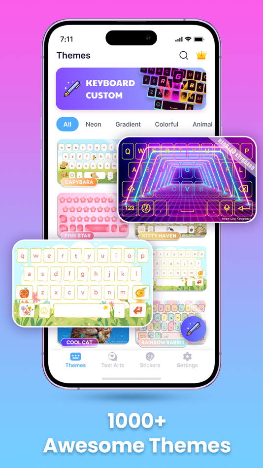 #1. Neon LED Keyboard: Cute Themes (iOS) 由: MAXMOBILE SOFTWARE COMPANY .LTD