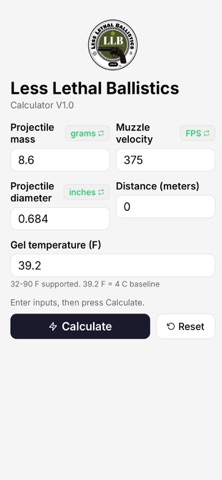 Ballistics Calculator iPhone screenshot