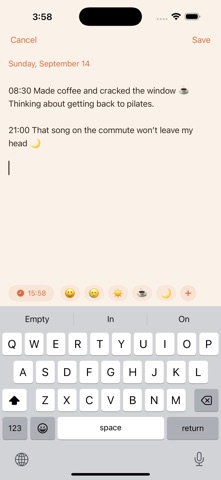 Loonie Diary - Daily Journal iPhone screenshot