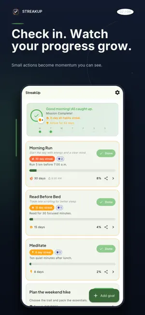 StreakUp Habit Tracker & Goals screenshot 2