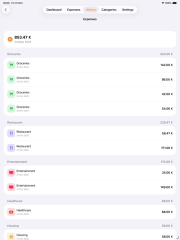 Simple-Budget! iPad screenshot