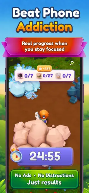 Focus Timer Game - Time Miner screenshot 1