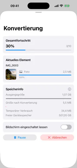Screenshot von PixShrink - HEIF Konv. auf dem iPhone 3