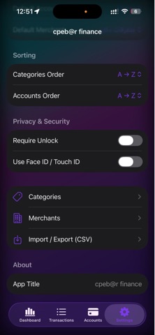 Cpebar Finance screenshot