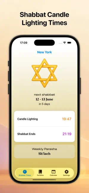 Shabbat Alarm Clock & Times screenshot 1