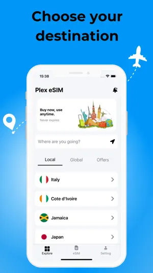 Plex: eSIM Travel & Internet screenshot 2