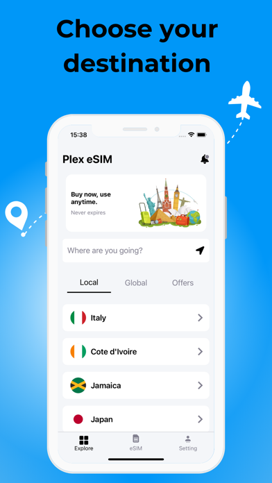 Plex: eSIM Travel & Internet Screenshot