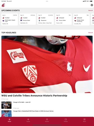 WSU Cougars Gameday iPad screenshot