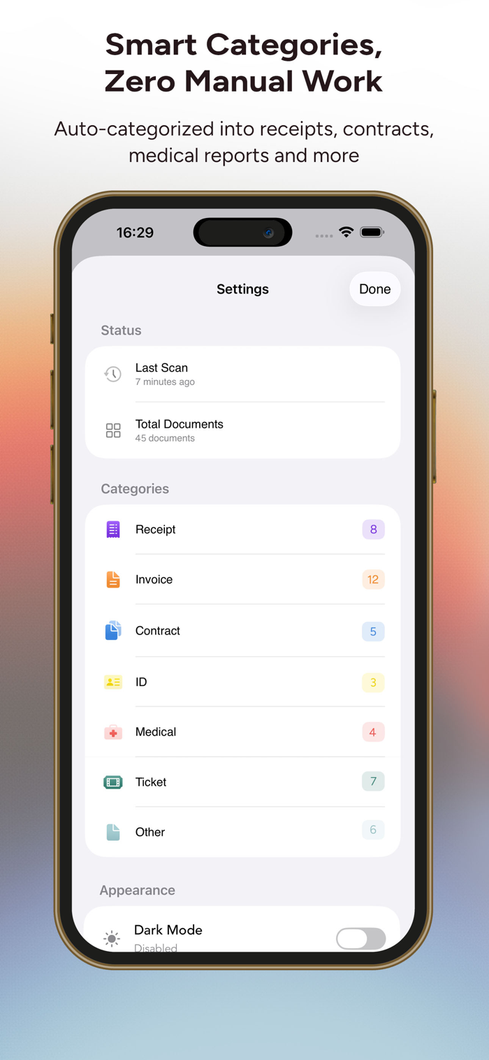 sort & find documents: DocSort