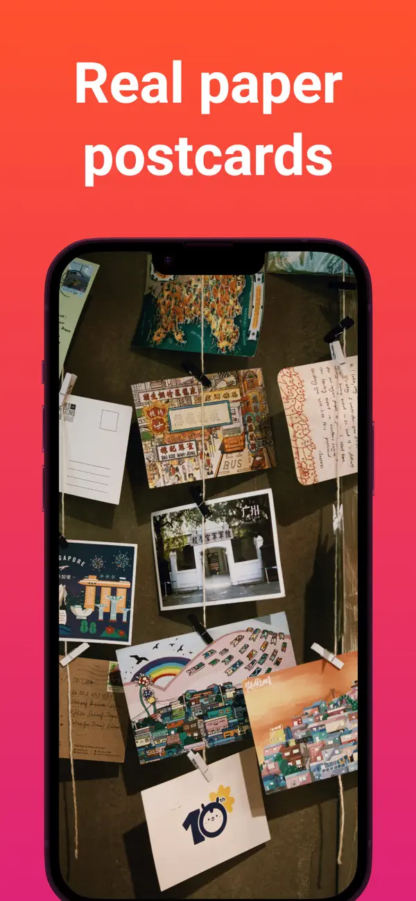 Postfun - Postcard Exchange iOS app screenshot showing feature 2