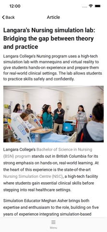 myLangara screenshot