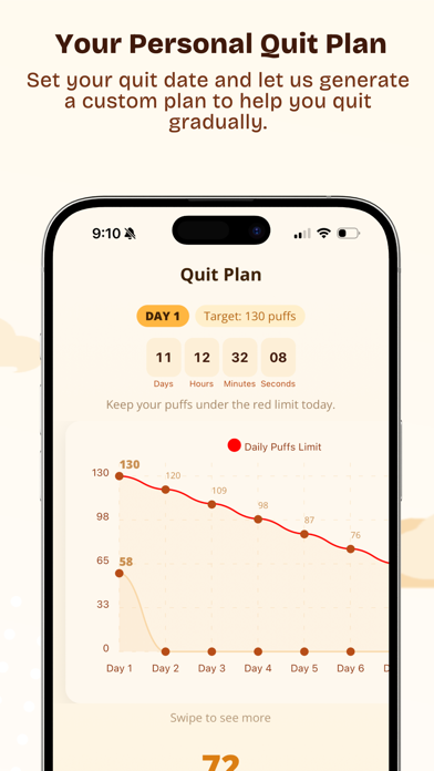 Sum Puff: Quit Smoking Tracker iPhone screenshot 3 - Lifestyle app