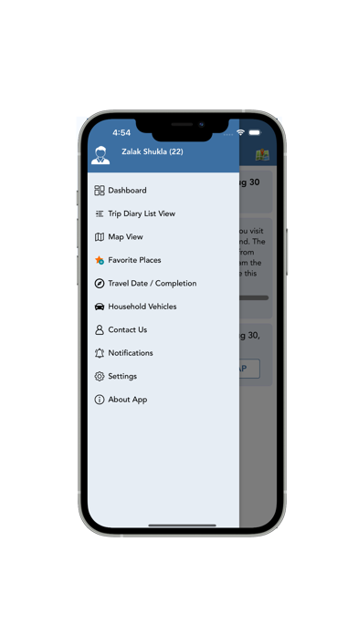Student Travel Survey Screenshot