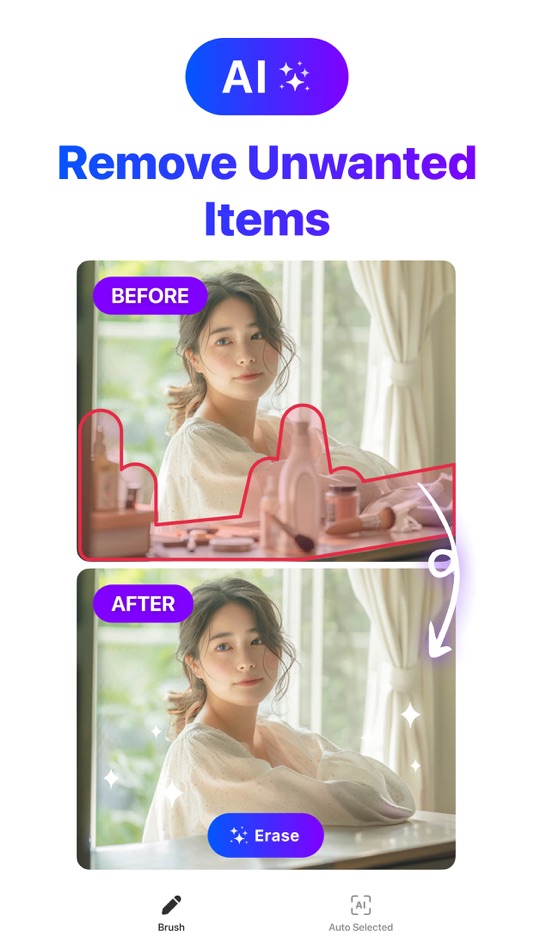 #6. EasyEraser — AI Remove Objects (iOS) Podle: LIKERY PTE. LTD.