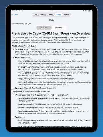 CAPM Exam Prep iPad screenshot