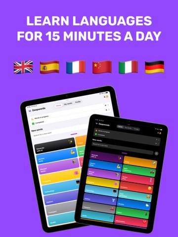 Deepwords: Learn Languages iPad screenshot