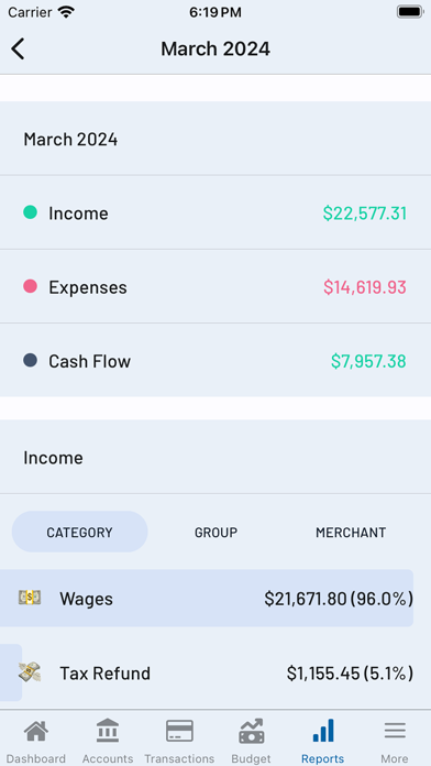 Capstone: Financial Tracker Screenshot