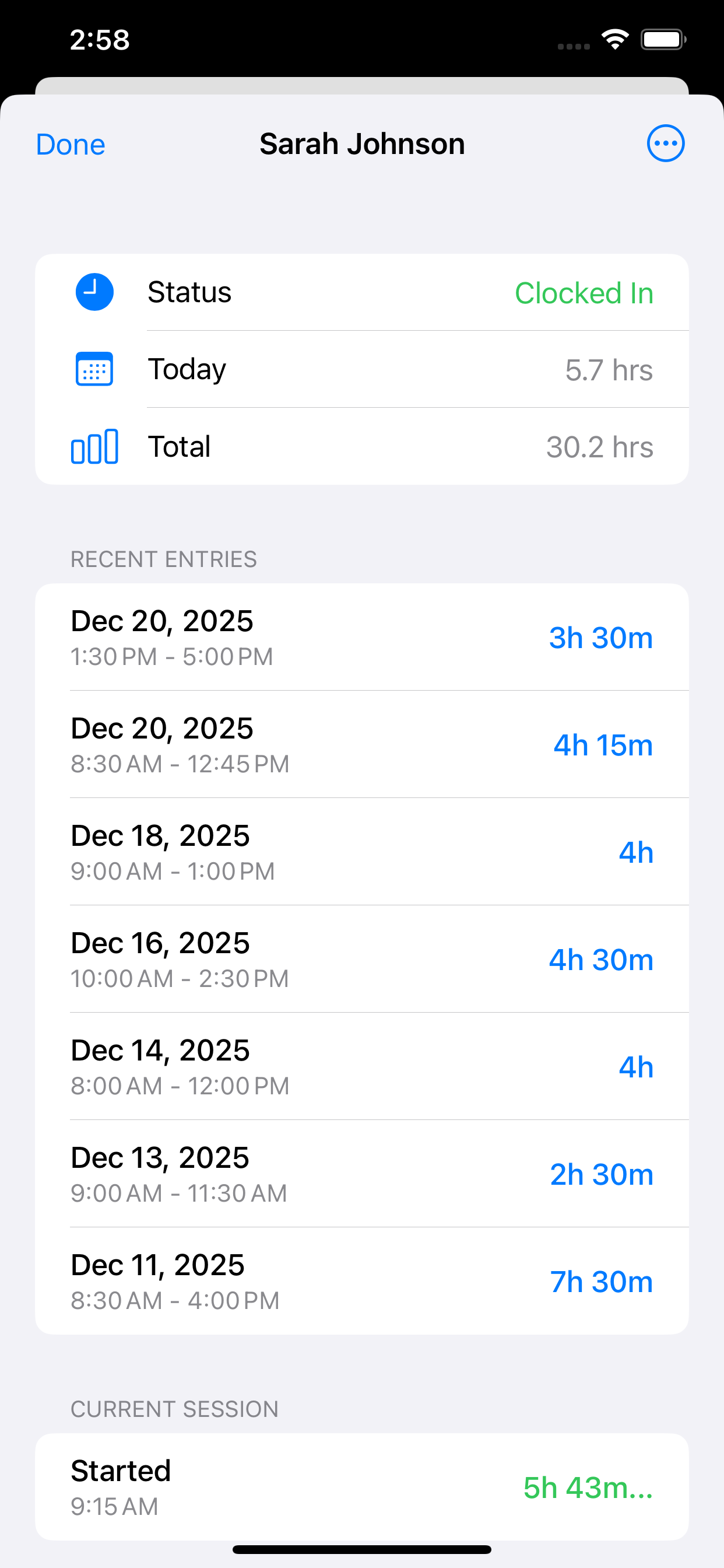 Clock In-&-Out screenshot 2