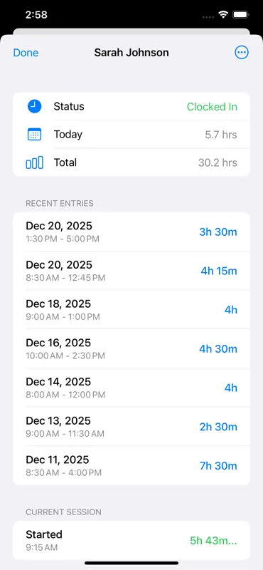 Clock In-&-Out screenshot 2 of 3