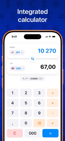 Currency converter: Xrate iPhone screenshot