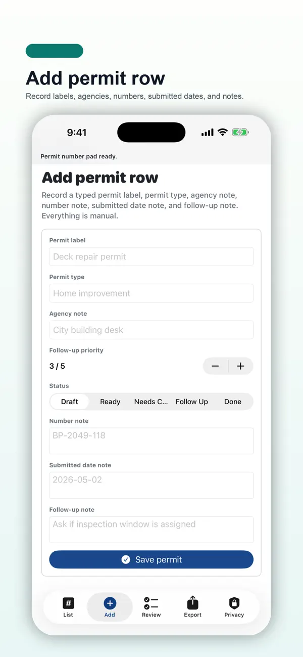 Screenshot #2 pour Permit Number Pad
