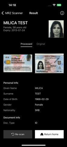 Dynamsoft MRZ Scanner screenshot