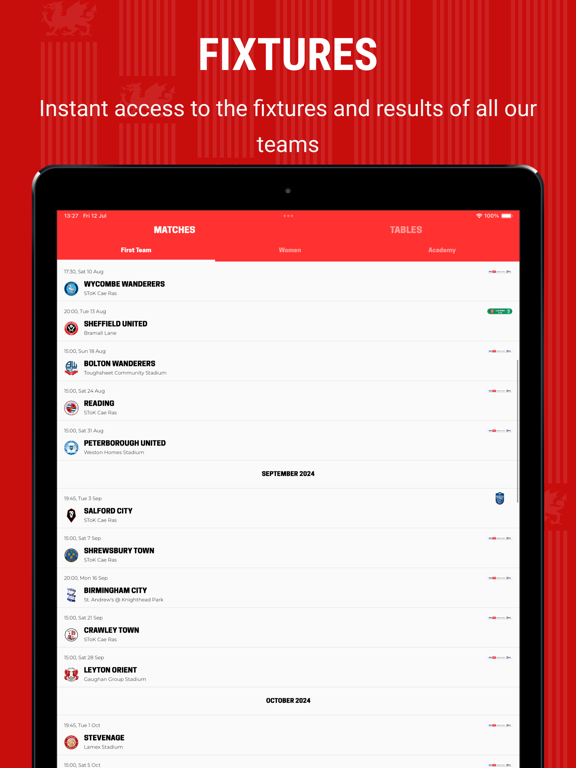 Wrexham AFC iPad screenshot 5 - Sports app