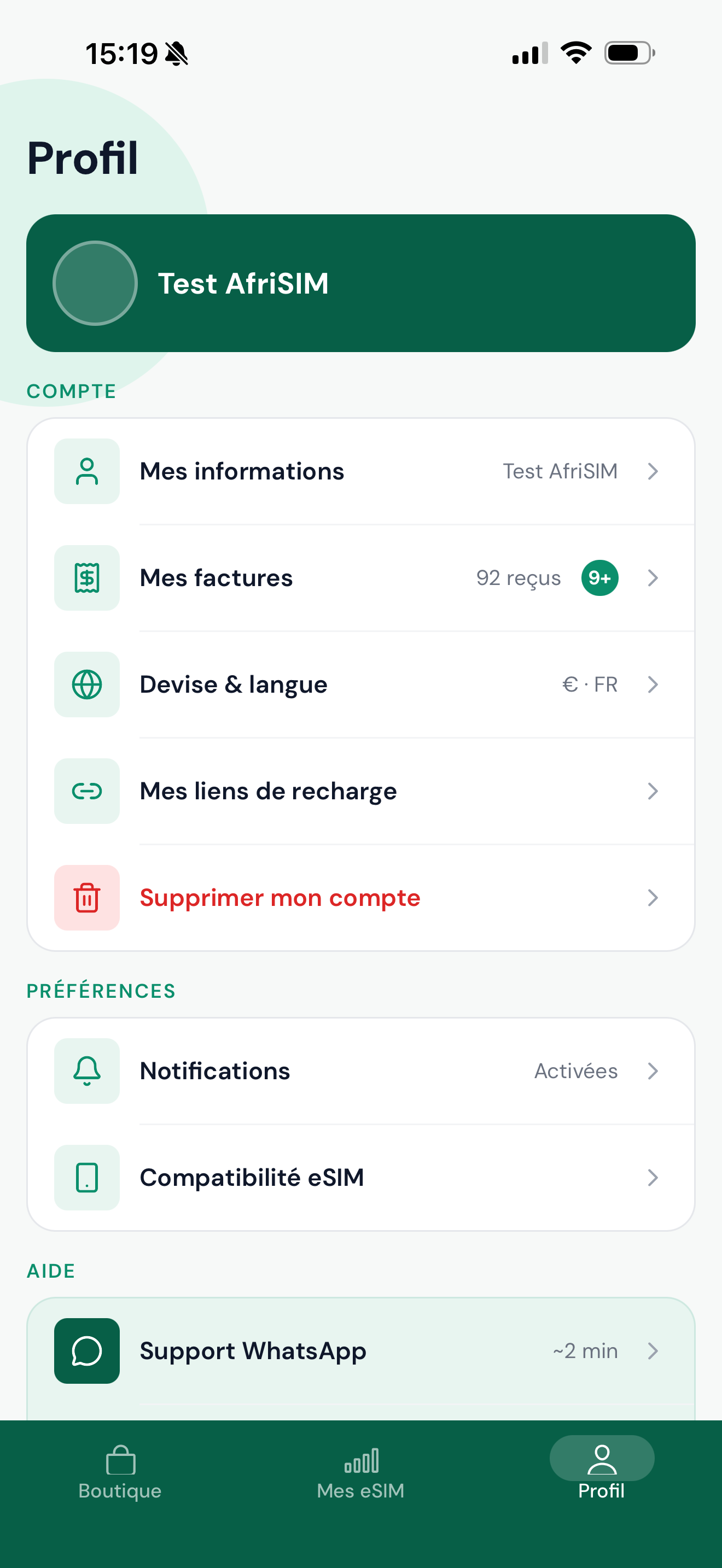 AfriSIM Mobile screenshot 3