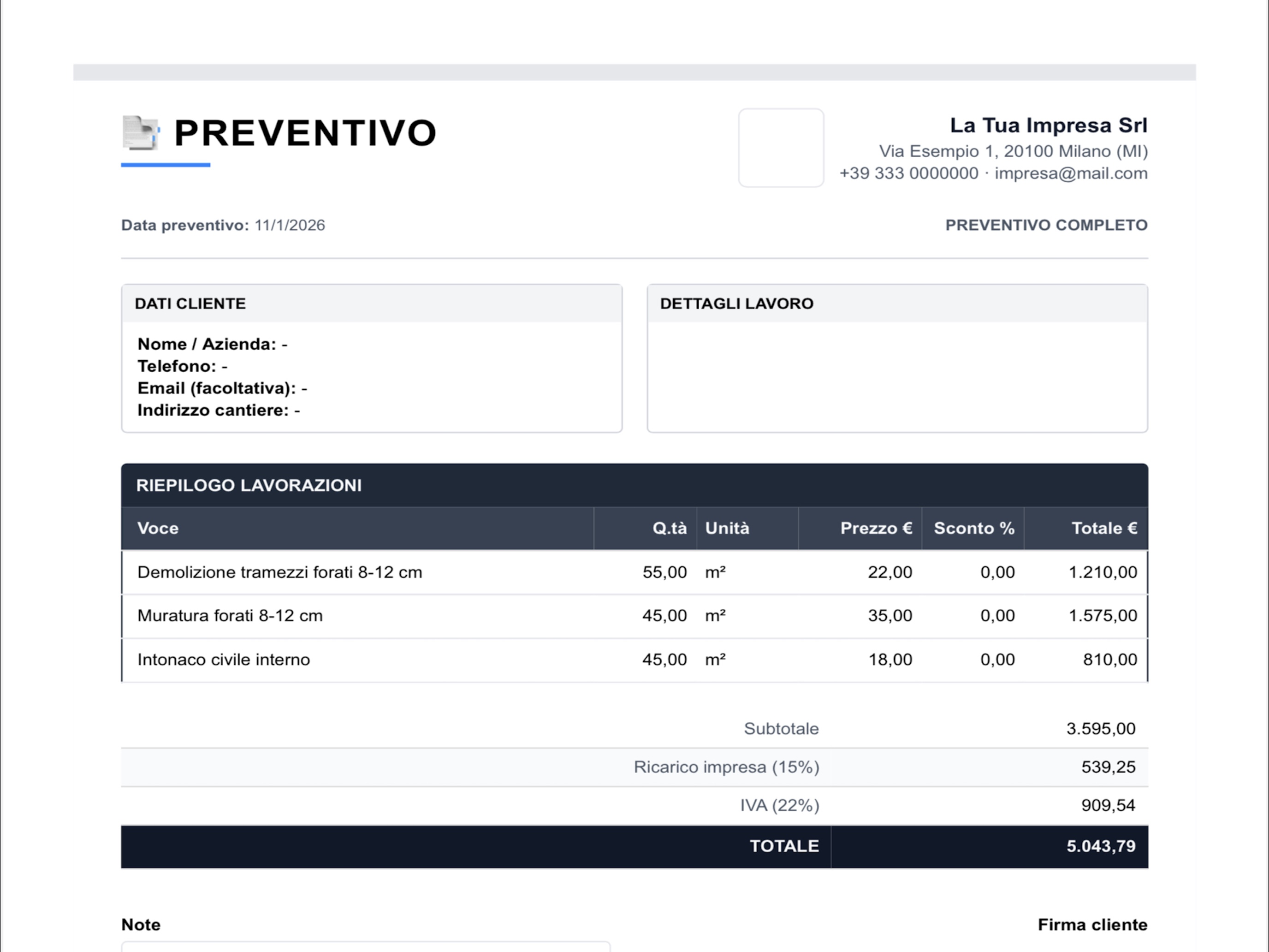 PREVENTIVI EDILI