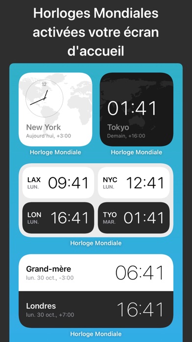 Screenshot #1 pour Horloge Mondiale Widgets