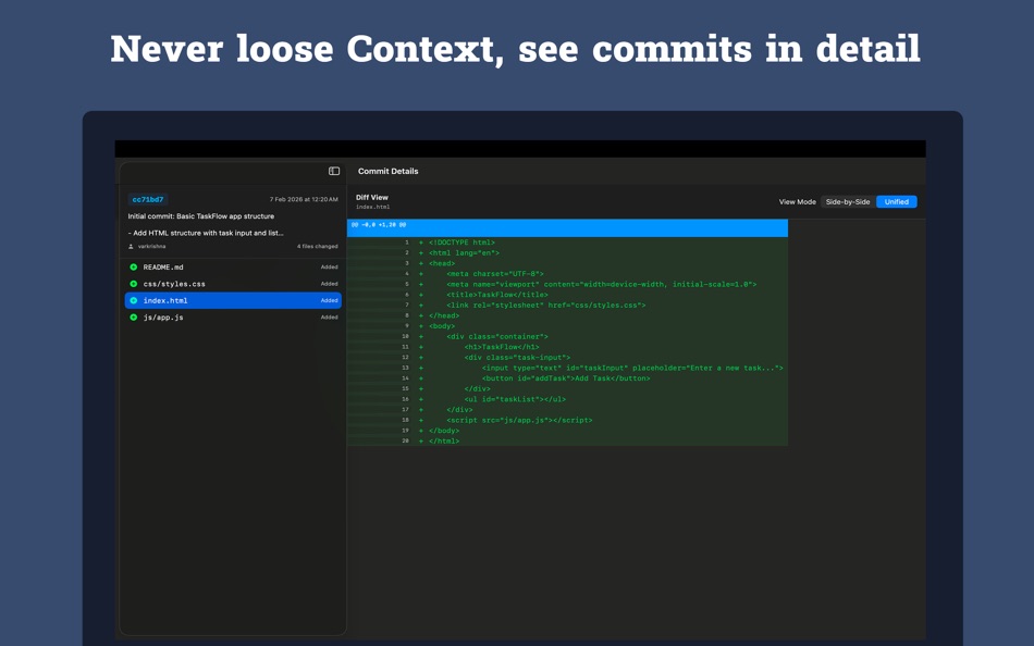 #2. DiffStudio – File Git History (macOS) Ved: Krishna Varshney