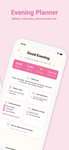 Morning Routine Evening Diary iPhone screenshot