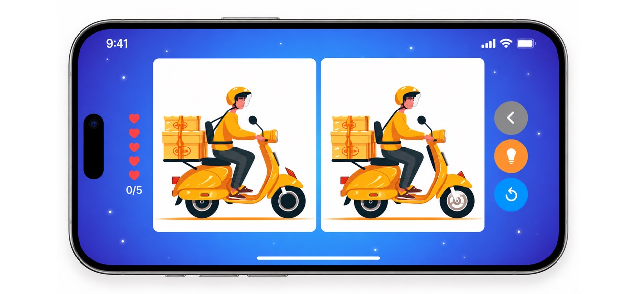 Screenshot 1 of Find 5 Differences, 100 Levels