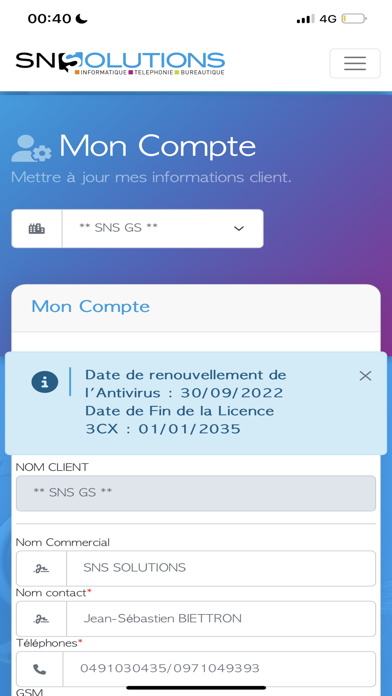 SNS Solutions Screenshot