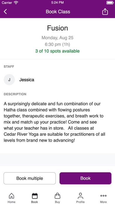 Cedar River Yoga School iPhone screenshot 3 - Health & Fitness app